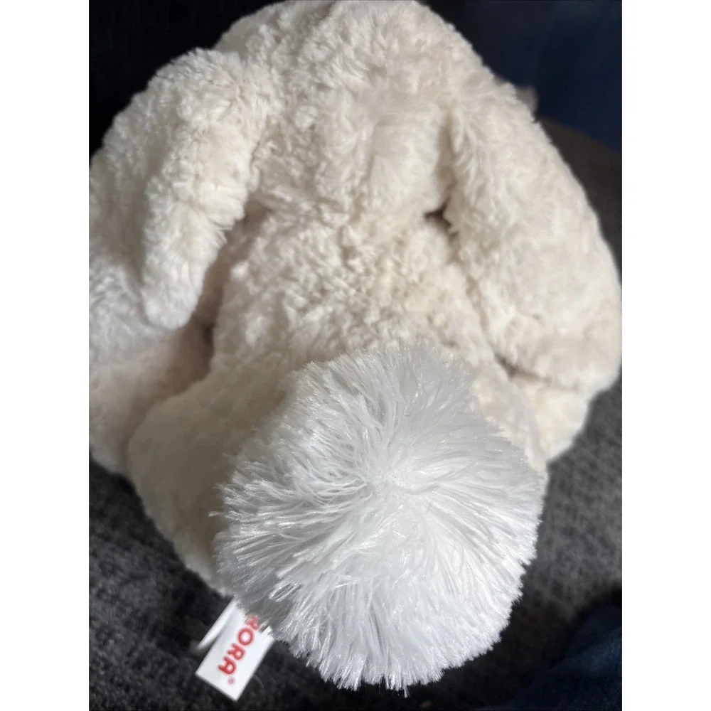 Aurora World Cream Bunny Rabbit Plush Floppy Ears White Pom Pom‎ Tail Soft Toy